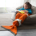 wholesale knitted sleeping bag blanket Soft Mermaid tail Blankets for kids